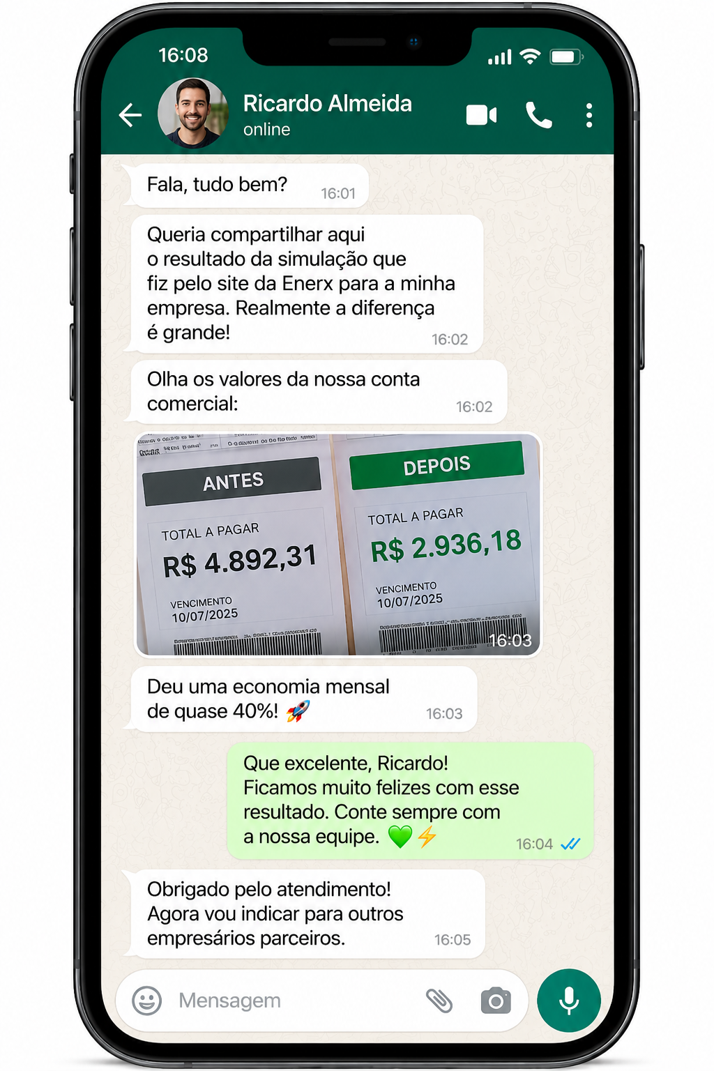 Depoimento de cliente Enerx Brasil